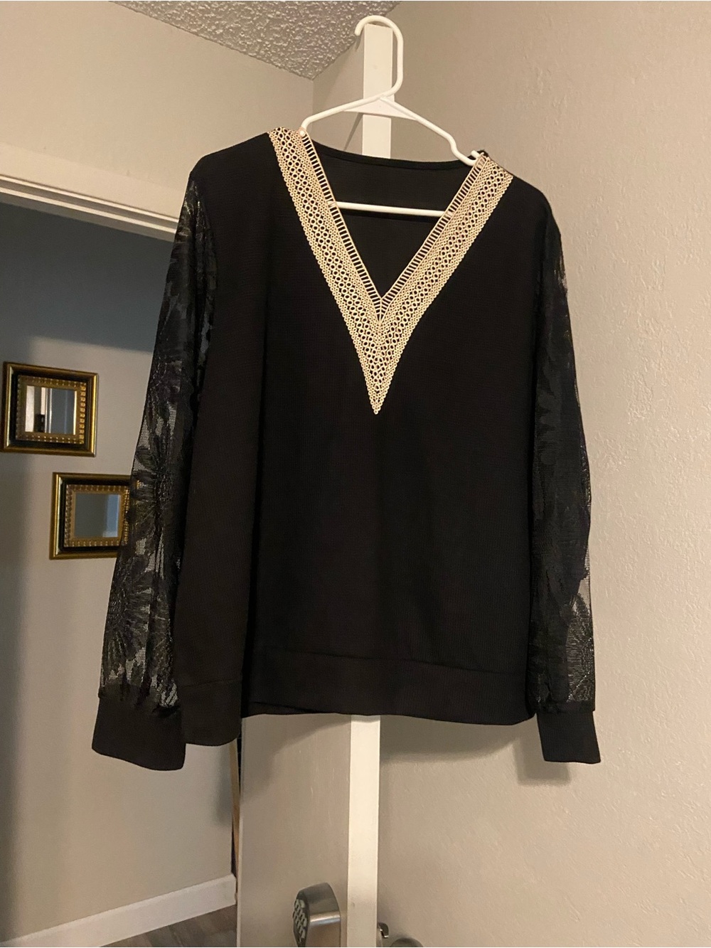 Black Knit Top with Subtle Sheen